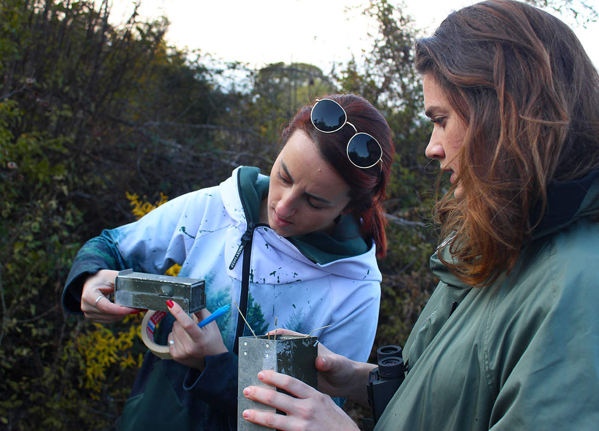 Inspecting live traps with Belma Šestović (Photo: Wildlife Montenegro)